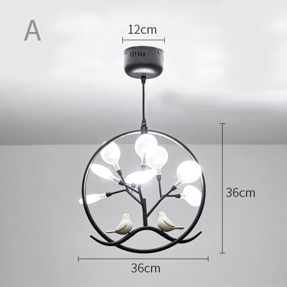Lustre Rhym - Design Moderne avec Arbre et Oiseaux