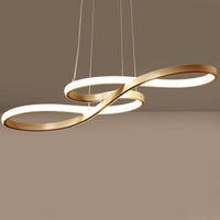 Lustre Moderne avec Symboles d'Infini Métalliques Kemena | Marco Lucetti Doré / 220v, L750x W320x H1200mm, APP Rontrol
