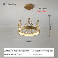 Lustre Moderne Couronne en Cristal pour Salle à Manger et Salon | Marco Lucetti D40CM / Blanc chaud