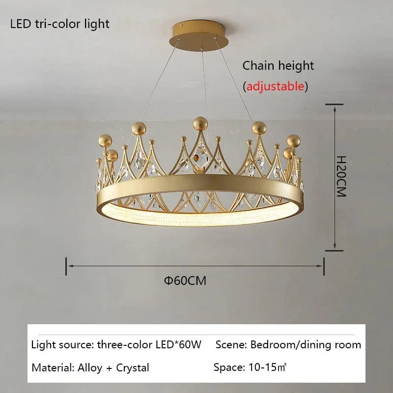 Lustre Moderne Couronne en Cristal pour Salle à Manger et Salon | Marco Lucetti D60CM / Blanc froid