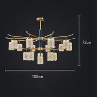 Lustre moderne de luxe à LED pour un éclairage intérieur sophistiqué | Marco Lucetti Têtes D16 / Blanc chaud