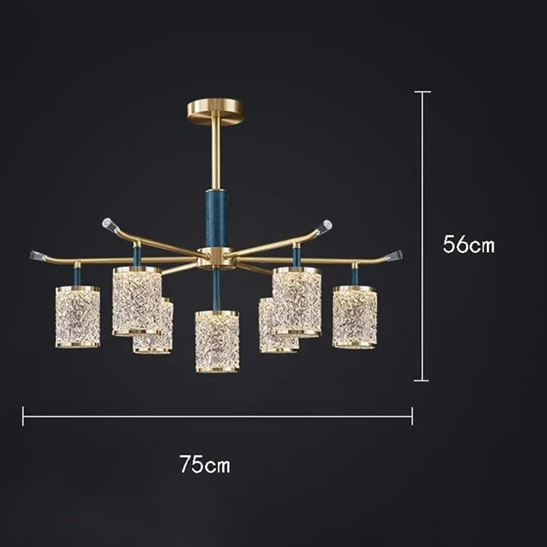 Lustre moderne de luxe à LED pour un éclairage intérieur sophistiqué | Marco Lucetti Têtes D7 / Blanc chaud
