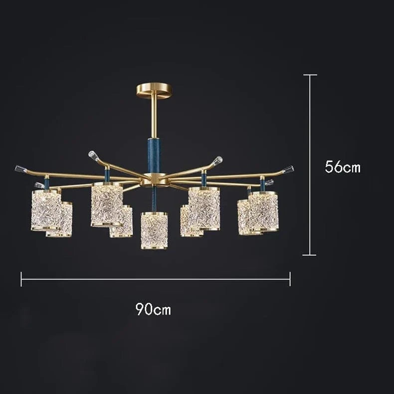 Lustre moderne de luxe à LED pour un éclairage intérieur sophistiqué | Marco Lucetti Têtes D9 / Blanc chaud