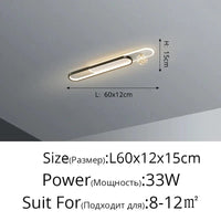 Lustre Moderne de Luxe Créatif Étoilé encastré - Longue Bande | Marco Lucetti Noir L60x12cm 33W / Luminosité variable