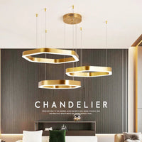 Lustre Moderne de Luxe Hexagone Design LED en Acier Inoxydable | Marco Lucetti