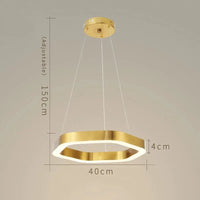 Lustre Moderne de Luxe Hexagone Design LED en Acier Inoxydable | Marco Lucetti Dia40CM / Lumière froide 6000K