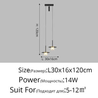 Lustre moderne de suspension de chevet luxe minimaliste | Marco Lucetti Style F D30x16cm / 3 couleurs sans télécommande