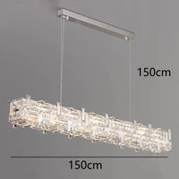 Lustre Moderne : Éclairage Intérieur avec Lampes Suspendues pour Plafond | Marco Lucetti Longueur 150cm / Blanc chaud