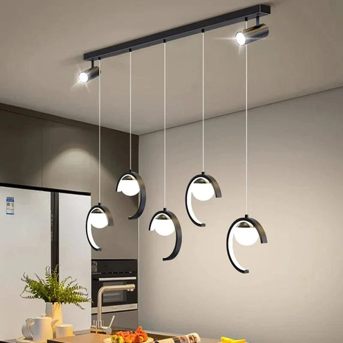 Lustre Moderne: Élégance et Lumière pour Votre Décoration Intérieure | Marco Lucetti Noir / 5 têtes / Blanc chaud