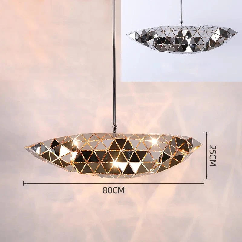 Lustre moderne en acier inoxydable pour une décoration lumineuse. | Marco Lucetti Carré
