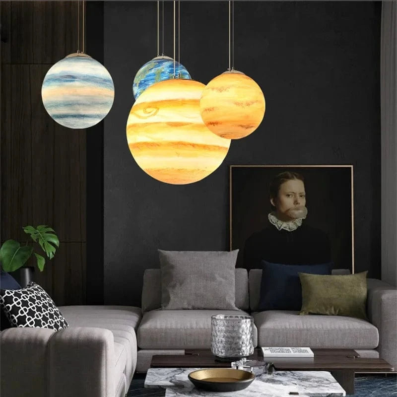 Lustre moderne en acrylique : Planète et Lune | Marco Lucetti