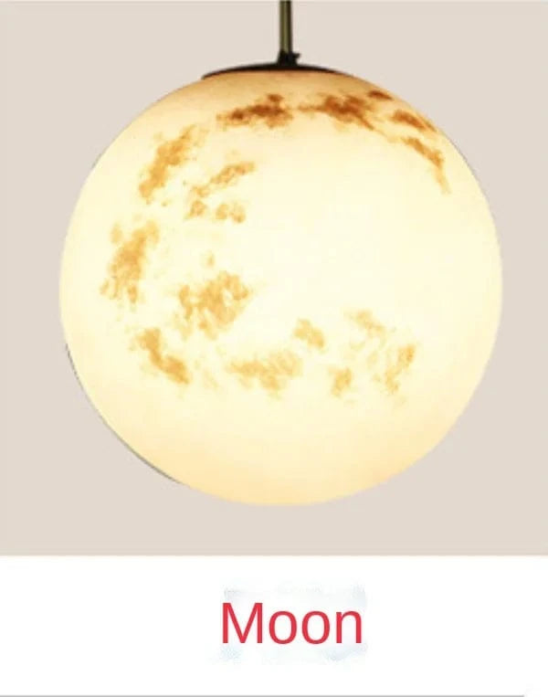 Lustre moderne en acrylique : Planète et Lune | Marco Lucetti Lune / Diamètre 50cm