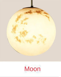 Lustre moderne en acrylique : Planète et Lune | Marco Lucetti Lune / Diamètre 50cm