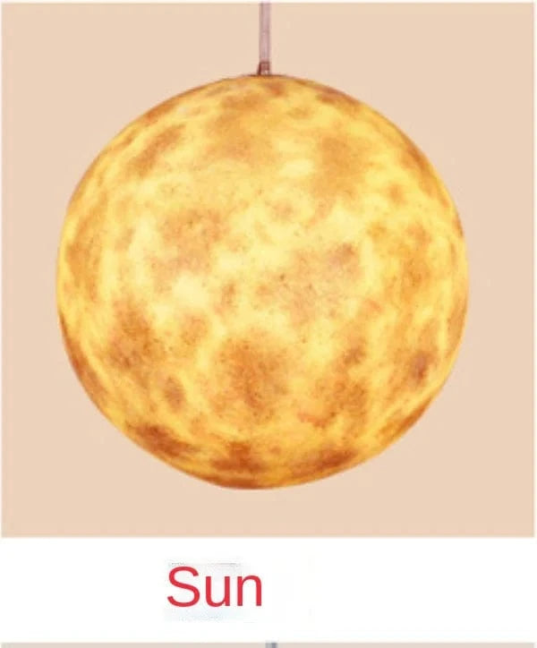 Lustre moderne en acrylique : Planète et Lune | Marco Lucetti Soleil / Diamètre 50cm