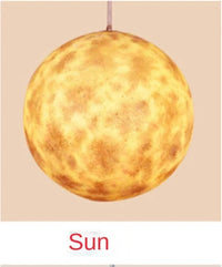 Lustre moderne en acrylique : Planète et Lune | Marco Lucetti Soleil / Diamètre 50cm
