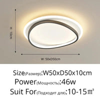 Lustre Moderne en Aluminium Acrylique avec Télécommande LED de Luxe | Marco Lucetti Noir 46W 50x50x10cm / Blanc froid, pas de télécommande