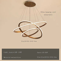 Lustre moderne en bois avec LED et anneau en noyer retro | Marco Lucetti 100 82 62cm / Lumière chaude