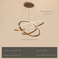 Lustre moderne en bois avec LED et anneau en noyer retro | Marco Lucetti 62 42 22cm / Lumière chaude