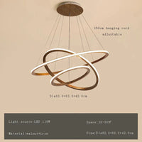 Lustre moderne en bois avec LED et anneau en noyer retro | Marco Lucetti 82 62 42cm / Lumière naturelle