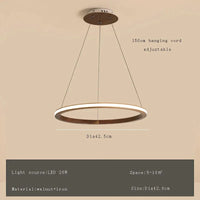 Lustre moderne en bois avec LED et anneau en noyer retro | Marco Lucetti Dia42cm / Lumière naturelle