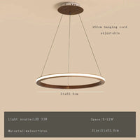 Lustre moderne en bois avec LED et anneau en noyer retro | Marco Lucetti Dia52cm / Lumière chaude