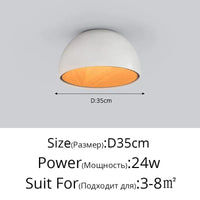 Lustre moderne en bois LED avec grain de bois, pour balcon et couloir - Blanc ou noir | Marco Lucetti