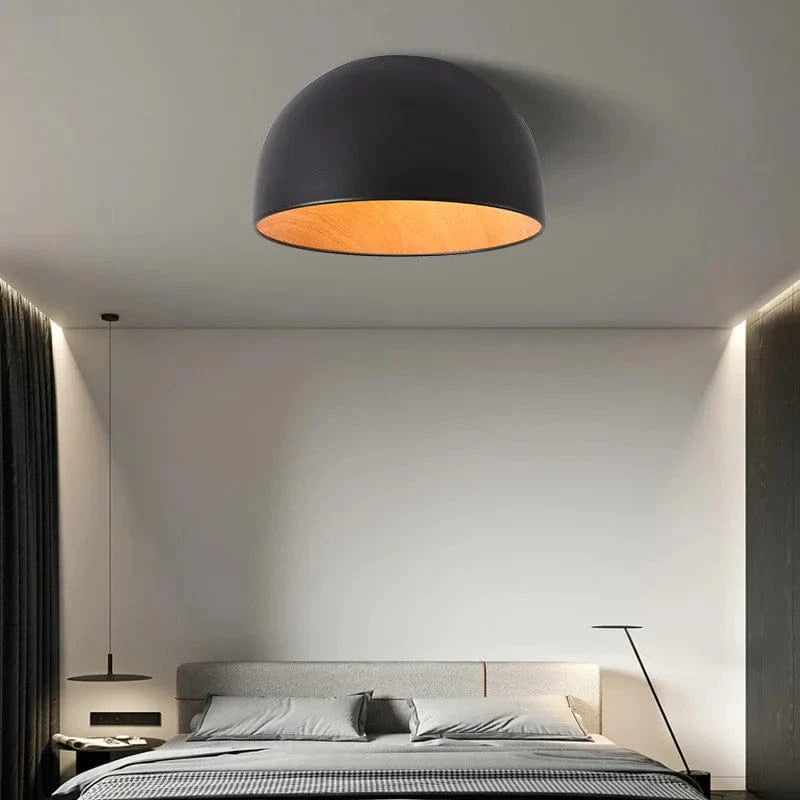 Lustre moderne en bois LED avec grain de bois, pour balcon et couloir - Blanc ou noir | Marco Lucetti