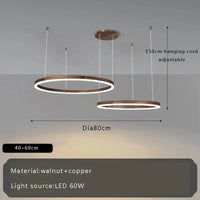 Lustre Moderne en Bois Massif avec Lumières LED de 2024 | Marco Lucetti 40 60cm / Or mat / Dimmable