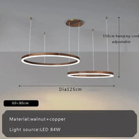 Lustre Moderne en Bois Massif avec Lumières LED de 2024 | Marco Lucetti 60 80cm / Or brillant / Dimmable