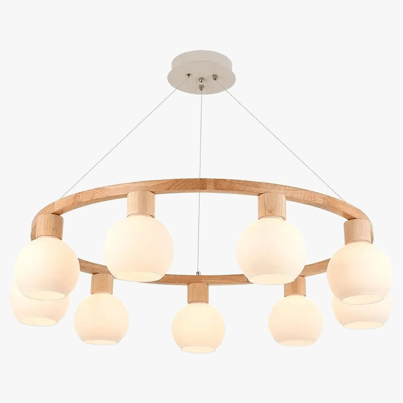 Lustre moderne en bois massif pour restaurant | Marco Lucetti