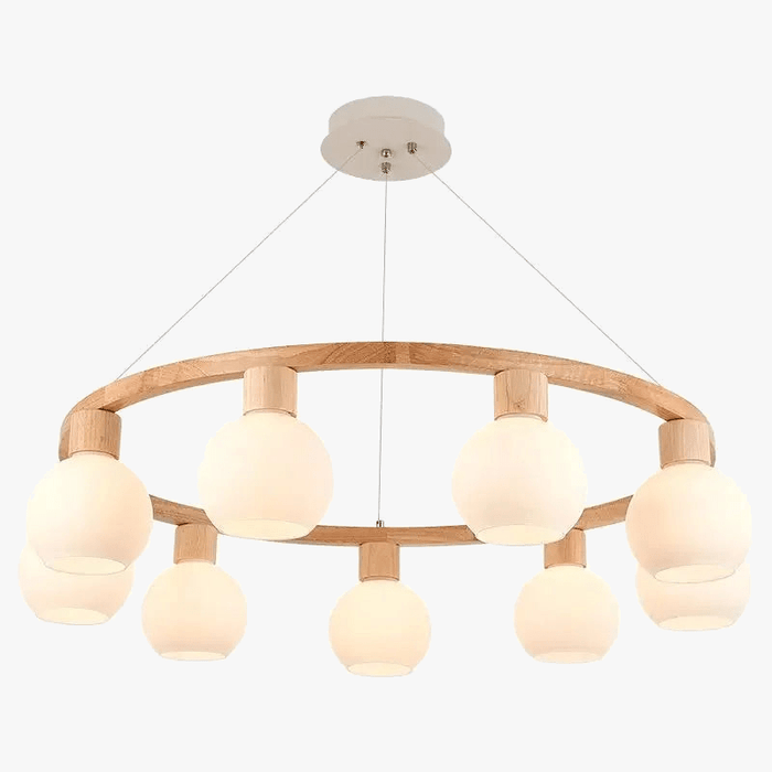 Lustre moderne en bois massif pour restaurant | Marco Lucetti