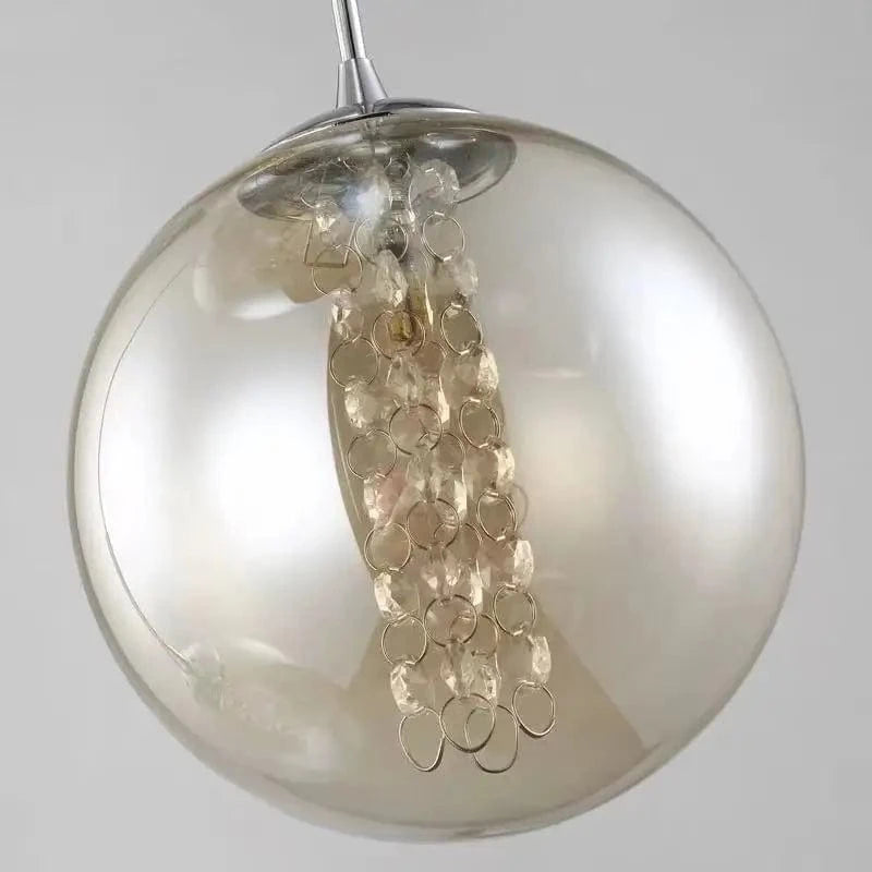 Lustre moderne en boule de verre en spirale G4 pour déco nordique de luxe | Marco Lucetti