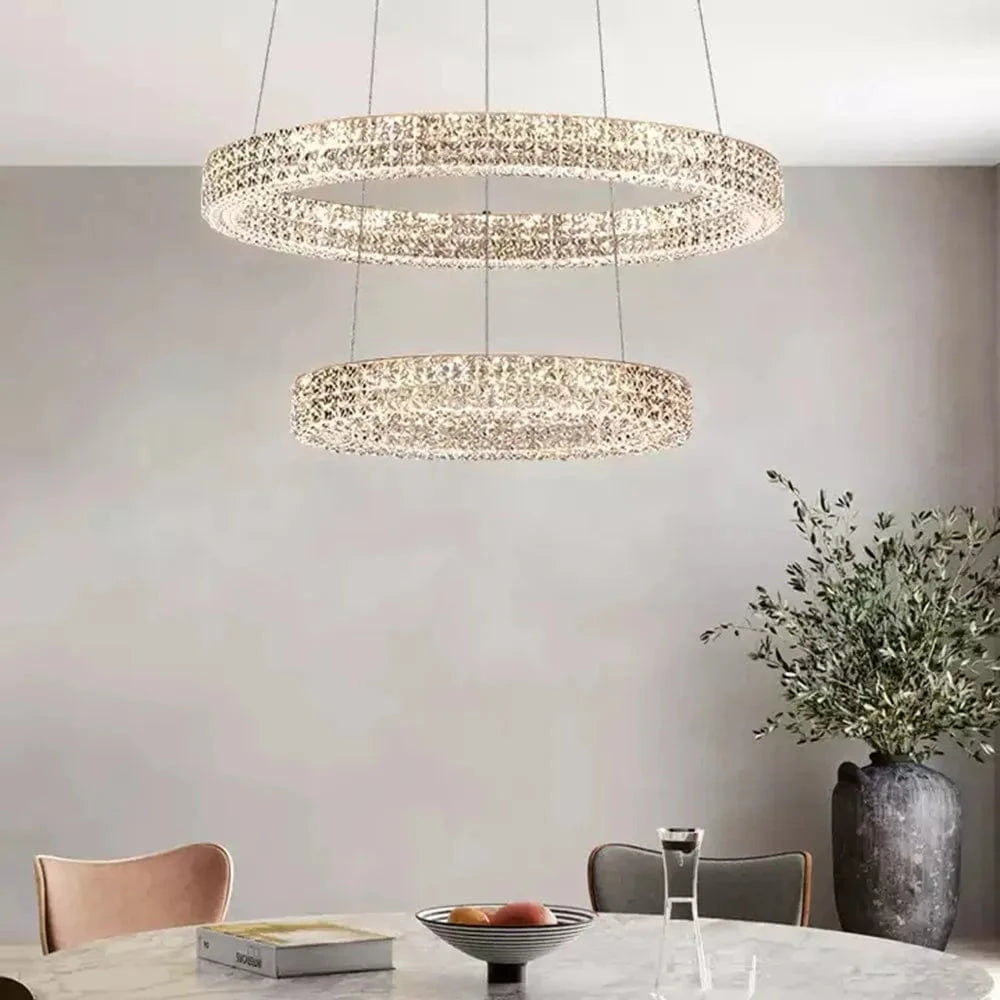 Lustre Moderne en Cristal à Deux Niveaux pour Décoration | Marco Lucetti
