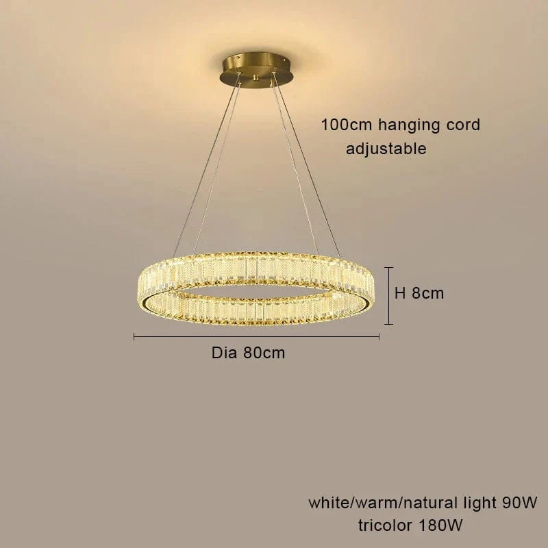 Lustre moderne en cristal à LED style vintage pour villa chic | Marco Lucetti