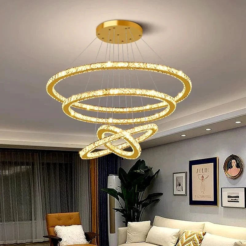 Lustre Moderne en Cristal avec Éclairage LED Intérieur Suspendu | Marco Lucetti