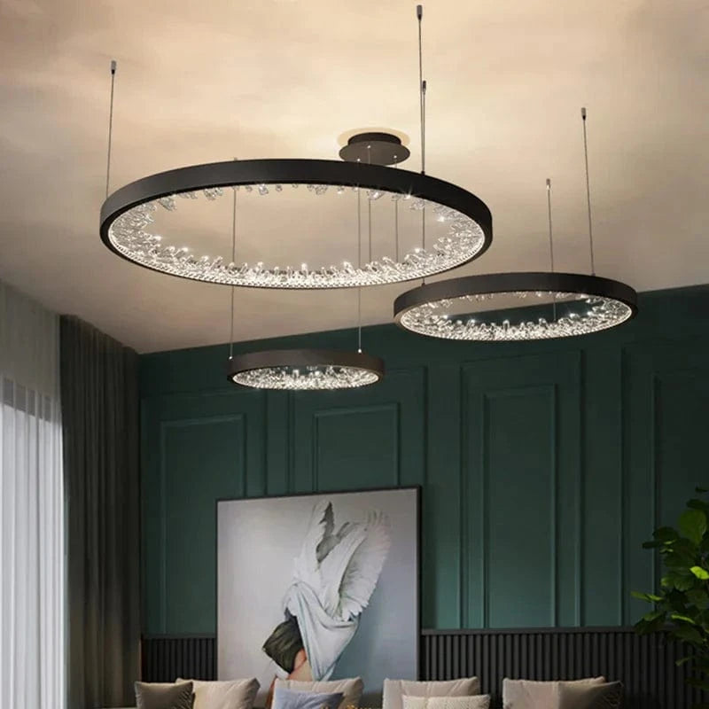 Lustre moderne en cristal avec éclairage LED pour villa de luxe | Marco Lucetti