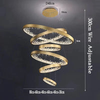 Lustre moderne en cristal avec éclairage LED pour villa de luxe | Marco Lucetti 80x60x40x60x40x30 / Blanc froid