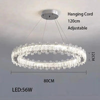 Lustre moderne en cristal avec lampes LED pour une décoration sophistiquée | Marco Lucetti H 80cm / Chrome / 3 couleurs à intensité variable