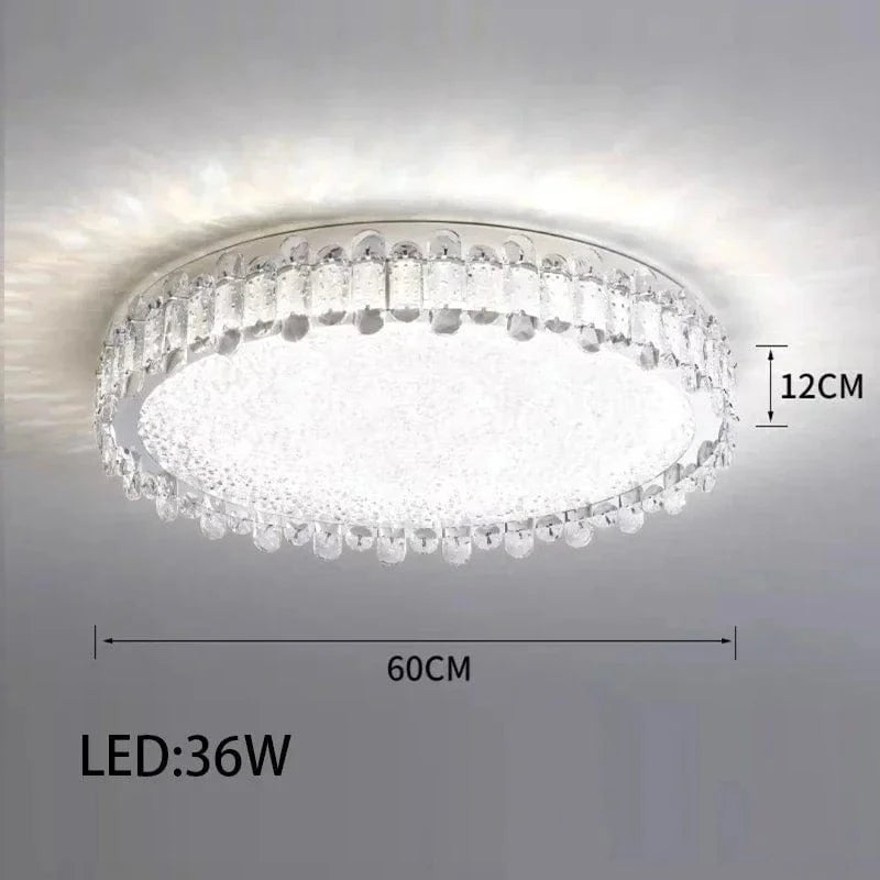 Lustre moderne en cristal avec lampes LED pour une décoration sophistiquée | Marco Lucetti R60cm / Chrome / 3 couleurs à intensité variable