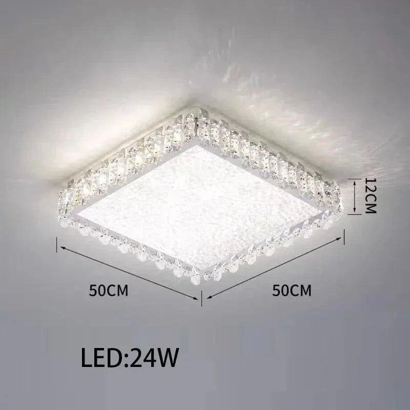 Lustre moderne en cristal avec lampes LED pour une décoration sophistiquée | Marco Lucetti S 50 cm / Chrome / 3 couleurs à intensité variable