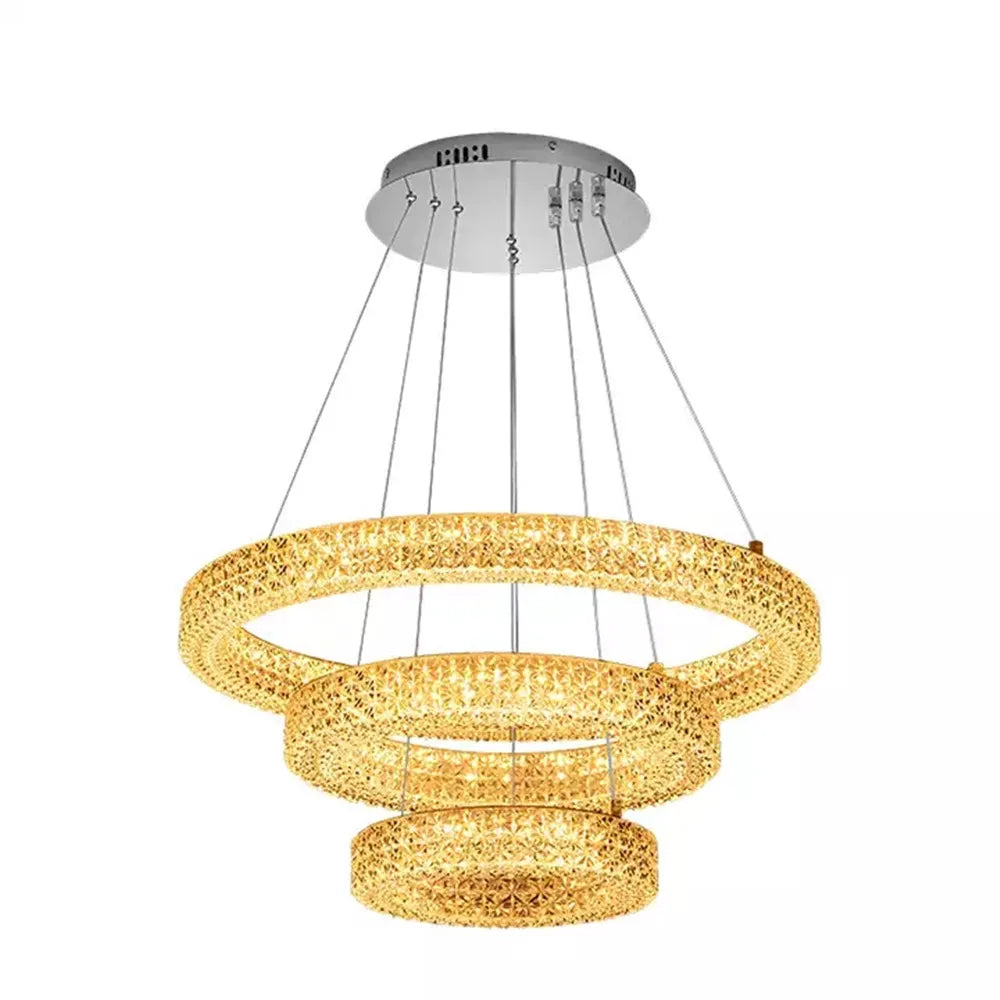 Lustre Moderne en Cristal à Deux Niveaux pour Décoration