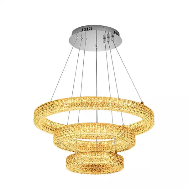 Lustre Moderne en Cristal à Deux Niveaux pour Décoration