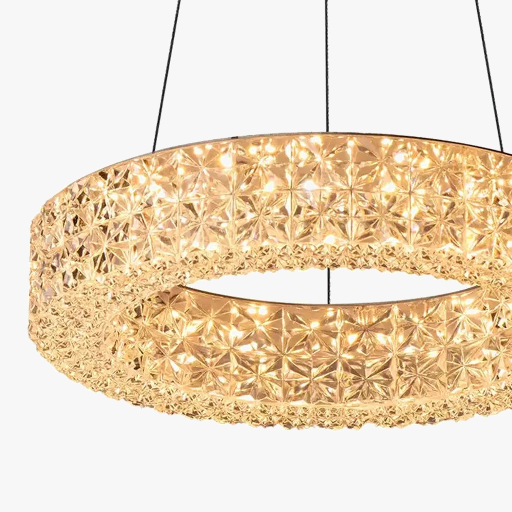 Lustre Moderne en Cristal à Deux Niveaux pour Décoration