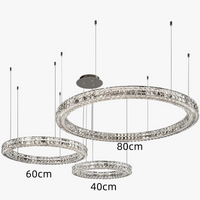 Lustre Moderne en Cristal à Deux Niveaux pour Décoration