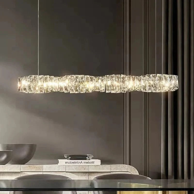 Lustre Moderne en Cristal K9 avec Suspension et Télécommande Dimmable | Marco Lucetti