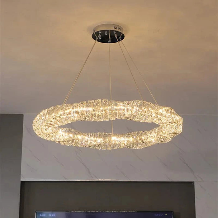 Lustre Moderne en Cristal K9 avec Suspension et Télécommande Dimmable | Marco Lucetti