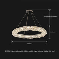 Lustre Moderne en Cristal K9 avec Suspension et Télécommande Dimmable | Marco Lucetti Chromé D100cm / Lumière neutre 4200K