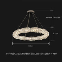Lustre Moderne en Cristal K9 avec Suspension et Télécommande Dimmable | Marco Lucetti Chromé D60cm / Lumière neutre 4200K