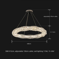 Lustre Moderne en Cristal K9 avec Suspension et Télécommande Dimmable | Marco Lucetti Chromé D80cm / Lumière neutre 4200K