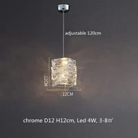 Lustre Moderne en Cristal K9 avec Suspension et Télécommande Dimmable | Marco Lucetti Chromé H12cm 4W / Lumière neutre 4200K